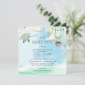 甘い男の赤ちゃんが赤ちゃんシャワーを浴びている 招待状 (スタンド正面)