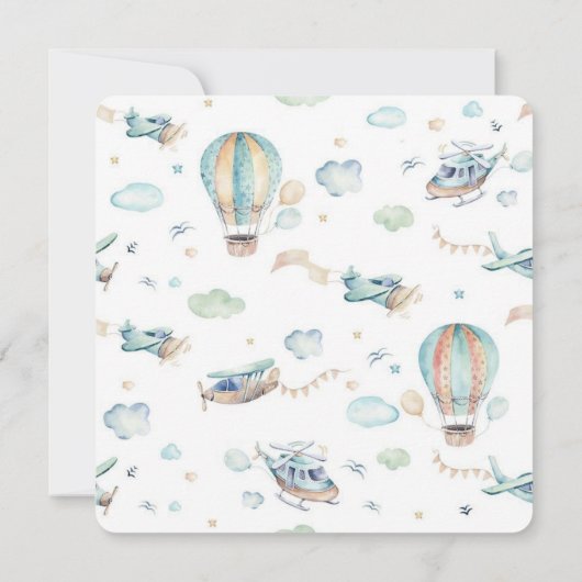 甘い男の赤ちゃんが赤ちゃんシャワーを浴びている 招待状 (裏面)