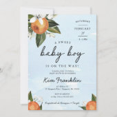 甘い男の赤ちゃんが途中クレメンティンオレンジ 招待状 (正面)