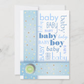 甘い男の赤ちゃんの一流のベビーシャワーの招待状 招待状 (正面)