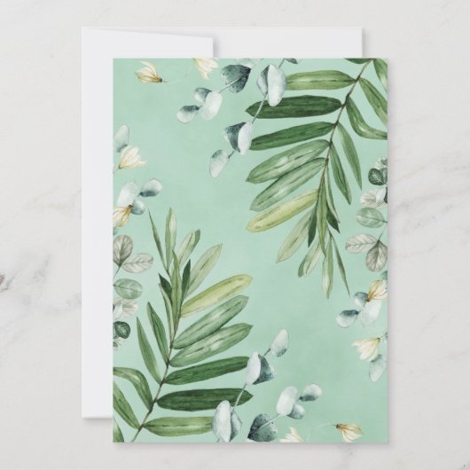 甘い男の赤ちゃんウッドランドフォレストアニマルズベビーシャワー 招待状 (裏面)