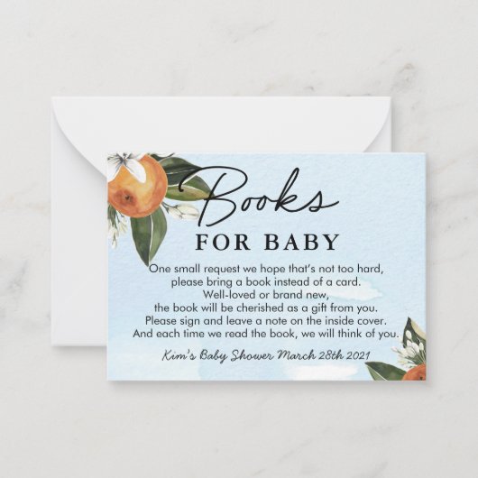 甘い男の赤ちゃんクレメンチンシャワーブックベビー ノートカード (正面)