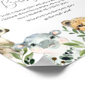 甘い男の赤ちゃんサファリベイビーシャワー言わないベビー ポスター (角)