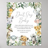 甘い男の赤ちゃんサファリベイビーシャワー言わないベビー ポスター (正面)