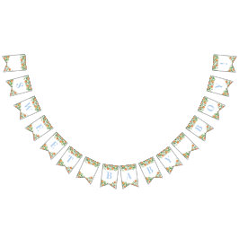 甘い男の赤ちゃんシトラスパウダーブルーベビーシャワー バンティングフラッグ