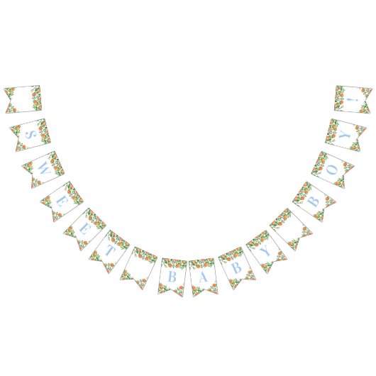 甘い男の赤ちゃんシトラスパウダーブルーベビーシャワー バンティングフラッグ (全)