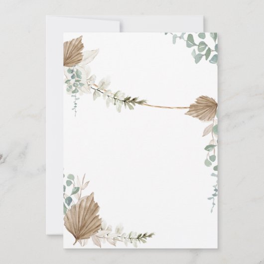 甘い男の赤ちゃんボホ衣服赤ちゃんシャワー 招待状 (裏面)