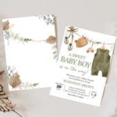 甘い男の赤ちゃんボホ衣服赤ちゃんシャワー 招待状