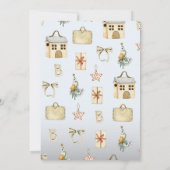 甘い男の赤ちゃんボホ赤ちゃん服シャワー 招待状 (裏面)