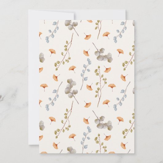 甘い男の赤ちゃんボホ赤ちゃん服シャワー 招待状 (裏面)