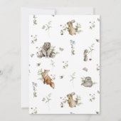 甘い男の赤ちゃんワイルドフラワーストロベリーシャワー 招待状 (裏面)