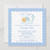 甘い男の赤ちゃん及び十字の神聖な洗礼Inviation 招待状 (正面)