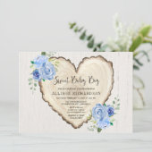 甘い男の赤ちゃん田舎のバレンタインハートシャワー 招待状 (スタンド正面)