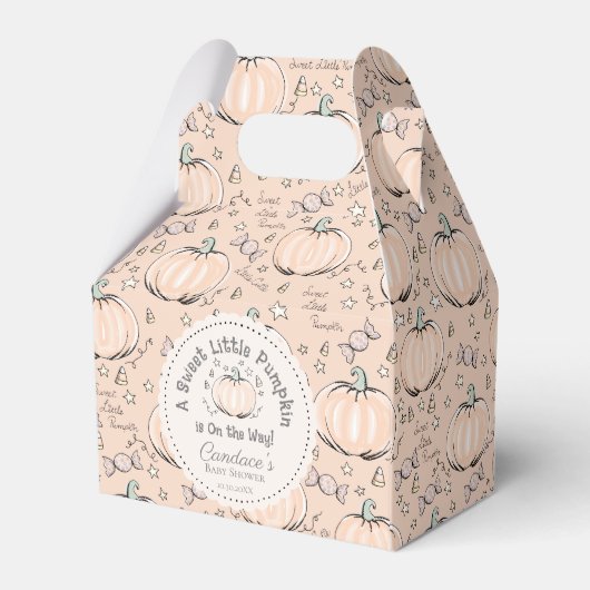 甘い男女兼用小さなかぼちゃの赤ちゃんシャワー フェイバーボックス (裏面サイド)