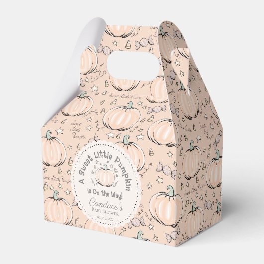 甘い男女兼用小さなかぼちゃの赤ちゃんシャワー フェイバーボックス (正面サイド)