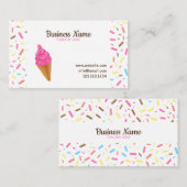 甘い白いつや消しがアイスクリームショップ 名刺 (正面/裏面)