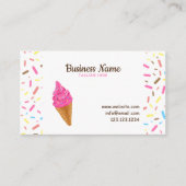 甘い白いつや消しがアイスクリームショップ 名刺 (正面)