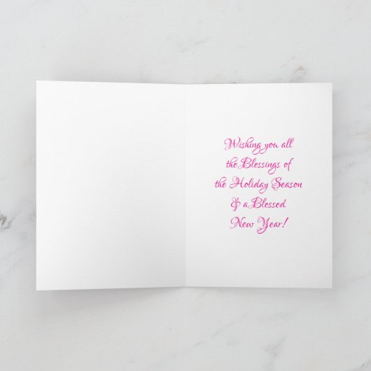 甘い白い子猫のクリスマス シーズンカード (内部)