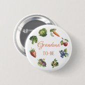 甘い白い庭のおばあちゃん赤ちゃんシャワー 缶バッジ (正面&裏面)