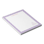 甘い白デイジーフローラルパーソナライズされた模様 ノートパッド (アングル)