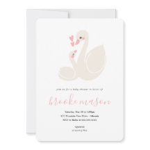 甘い白鳥のベビーシャワーの招待状