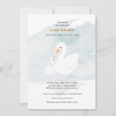 甘い白鳥のベビーシャワー、白鳥のプリンセス 招待状 (正面)