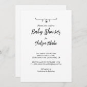 甘い白黒ベビーシャワー招待状 招待状 (正面/裏面)