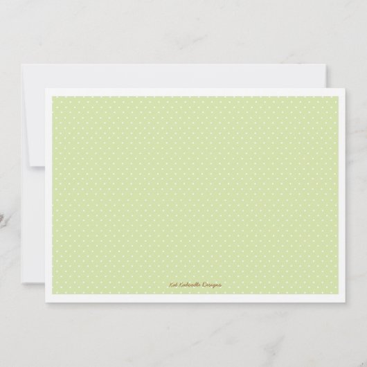 甘い眠い緑のフクロウの中立のベビーシャワー 招待状 (裏面)