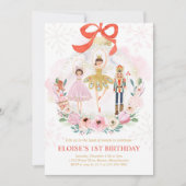 甘い砂糖のナツクラッカーランド梅の妖精の赤 招待状 (正面)