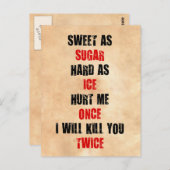 甘い砂糖懸命の氷は、私があなたを殺した後、私を傷つけた ポストカード (正面/裏面)