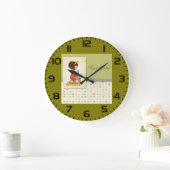 甘い祈りの少女、神様に感謝 ラージ壁時計 (ホーム)