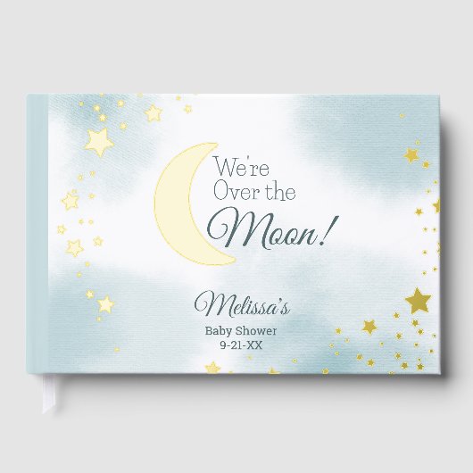 甘い私たちは月の夢の赤ちゃんシャワー上にいる ゲストブック (正面)