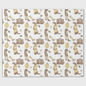 甘い秋のイタチ、レインブーツ、カボチャ ラッピングペーパー (フラット)