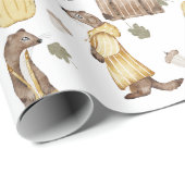 甘い秋のイタチ、レインブーツ、カボチャ ラッピングペーパー (ロールコーナー)