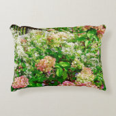 甘い秋のクレマチスとピンクアジサイ アクセントクッション (正面)