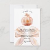 甘い秋の弓リトルカボチャ赤ちゃんシャワー サンキューカード (正面)