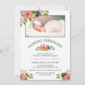 甘い秋の花|命名式の写真 招待状 (正面)