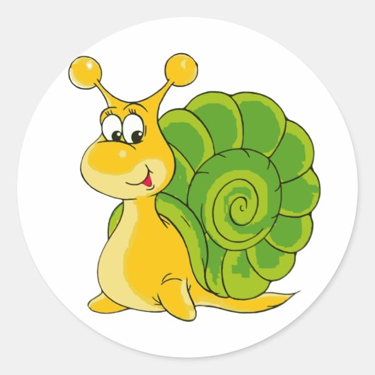甘い笑顔のカタツムリ ラウンドシール (正面)