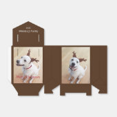 甘い笑顔の白いトナカイ犬クリスマスブラウン フェイバーボックス (折り畳みなし)