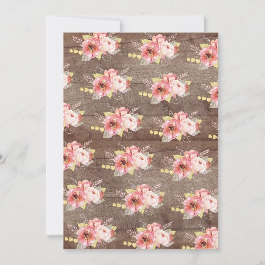 甘い素朴小さなかぼちゃの女の子の赤ちゃんシャワー 招待状 (裏面)