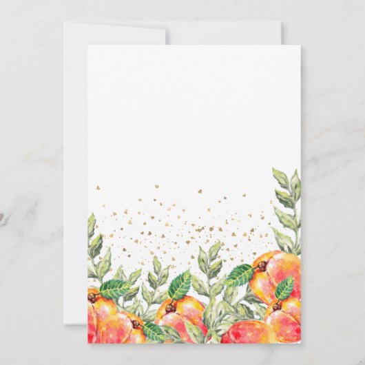 甘い素朴小さな桃の赤ちゃんシャワー 招待状 (裏面)