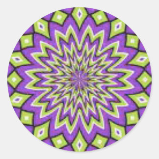 甘い紫と緑のステッカー ラウンドシール