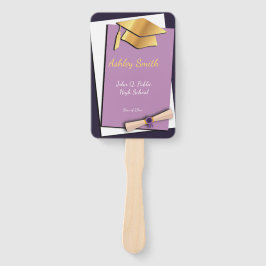 甘い紫のエレガント卒業 ハンドファン