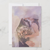 甘い紫のフローラ結婚式の日付カードを保存 招待状 (裏面)