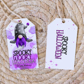 甘い紫の格言ハロウィーントリックまたは好意を扱う ギフトタグ