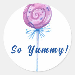 甘い紫色のキャンディキッズシール ラウンドシール