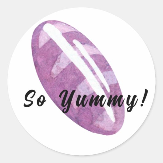 甘い紫色のキャンディキッズシール ラウンドシール (正面)