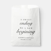 甘い終わりに新しい始めの結婚式の引き出物バッグ フェイバーバッグ (正面)