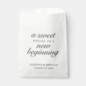 甘い終わりに新しい始めの結婚式の引き出物バッグ フェイバーバッグ (正面)