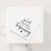 甘い終わりに新しい始めの結婚式の引き出物ラベル フェイバータグ (インサイチュ)